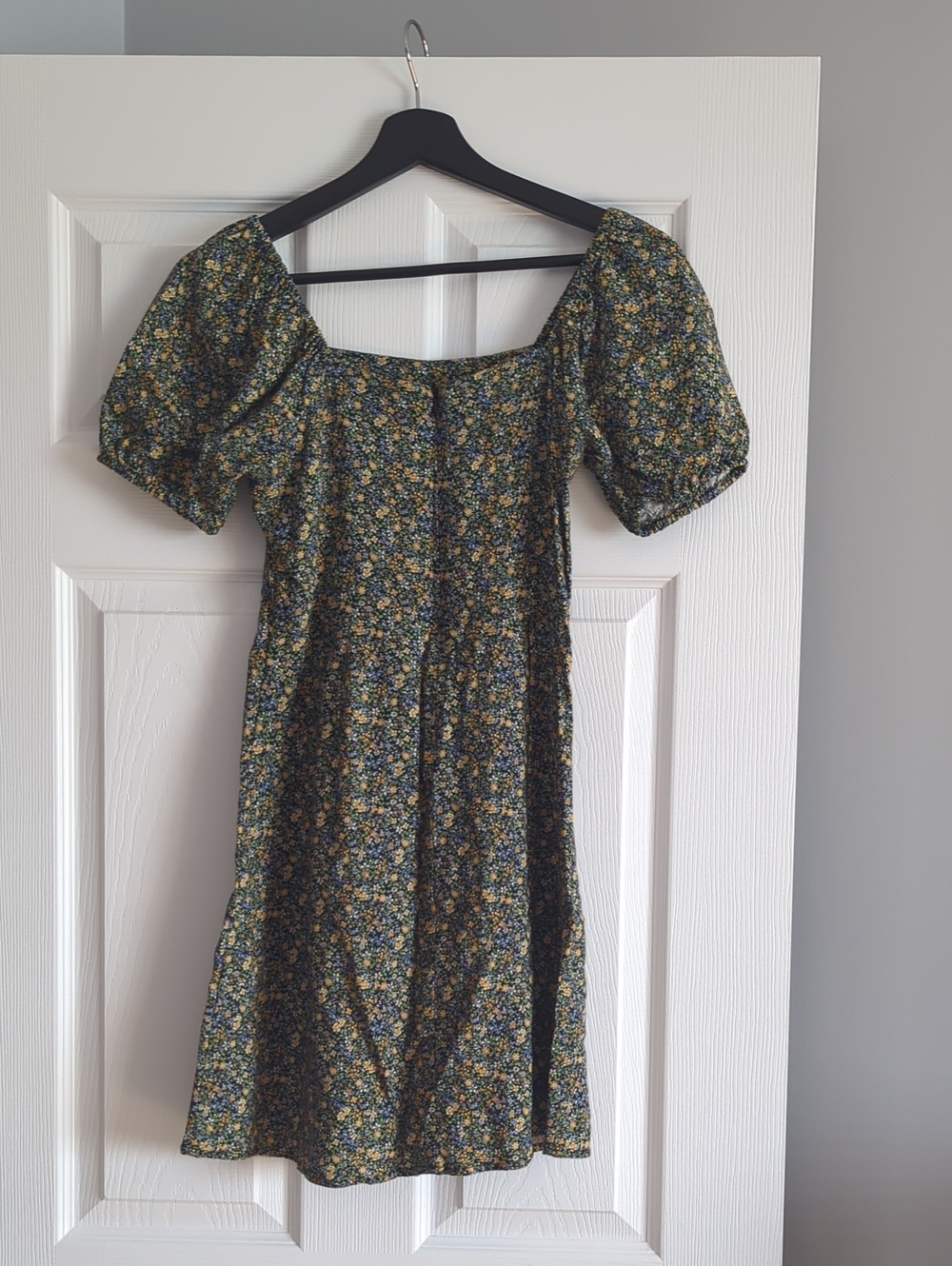 Floral Puff-Sleeve Square Neck Dress - Picture 2 of 2